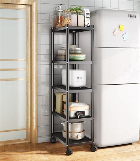 Buy PXRACK 5 Tier Heavy Duty Storage Shelf Rack with Rolling Wheels ...