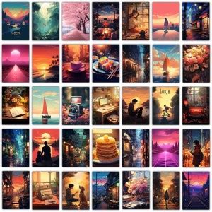Chill Lofi Art Bundle - Set of 54, 4 x 6 Inches Posters With Tissue ...