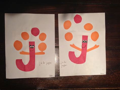 j is for juggler Letter J Activities, Preschool Alphabet Letters, Letters For Kids, Abc Letters ... - Lowercase Letter J Craft