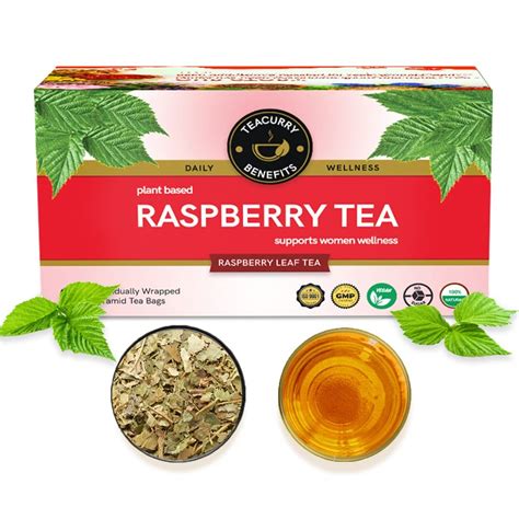 TEACURRY Raspberry Tea Bags - 30 Tea Bags, 1 Month Pack - Helps With ...