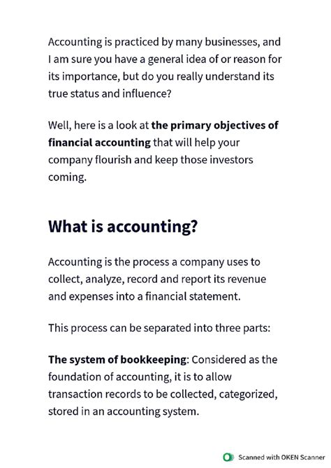 Financial accounting and objectives - Studocu