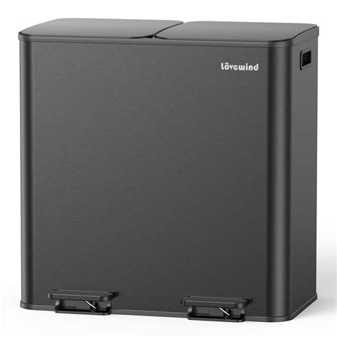 Lovewind Trash Can, 2 x 10.5 Gallon (2 x 40 L) Garbage Can for Kitchen ...