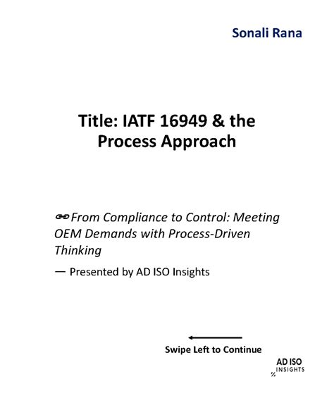 IATF 16949: The Process Approach for OEM Compliance in 2025 - Studocu