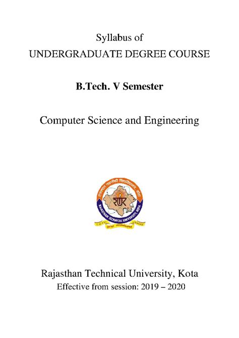 Lecture notes with practicals of rtu - Syllabus of UNDERGRADUATE DEGREE ...