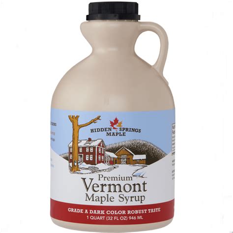 Hidden Springs Maple 100% Natural Vermont Maple Syrup, Grade A Dark ...