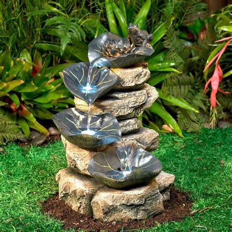 John Timberland Rustic Outdoor Water Fountain with LED Light India | Ubuy