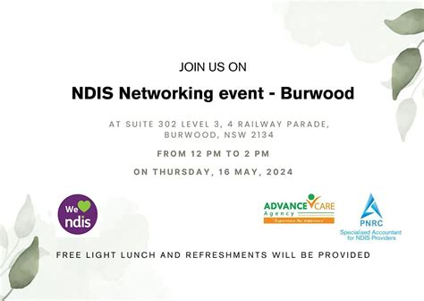 NDIS Networking event - Burwood, suite 302 level 3/4 Railway Parade ...