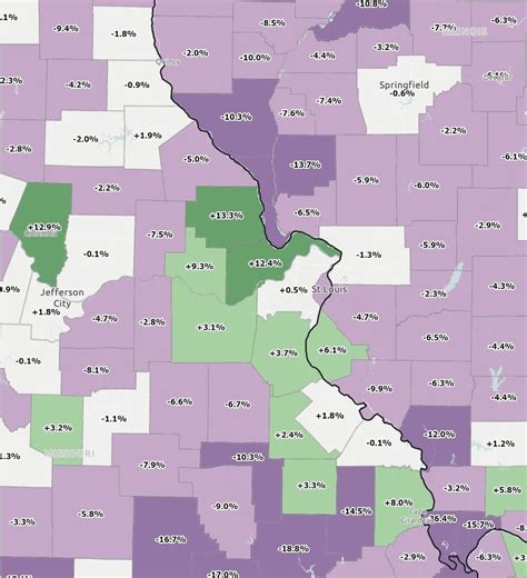 St. Louis Area Population Change 2010-2020 : r/StLouis