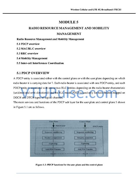 17EC81 Module-5 Notes: Radio Resource & Mobility Management Insights ...