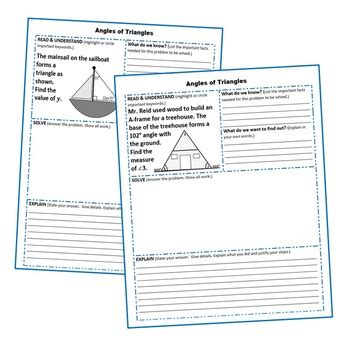 Image result for Word Problems for Triangles