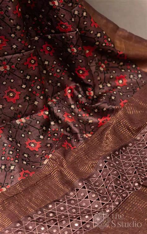 Buy Tussar silk sarees | Tussar kalamkari sarees The S Studio