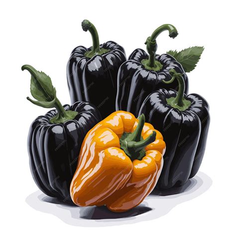 Premium Vector | Watercolor vector black bell pepper fruits clipart ...
