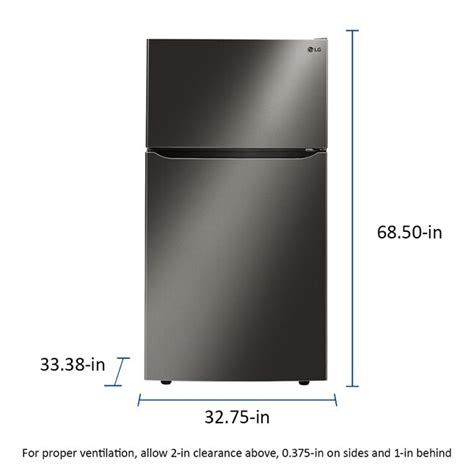 LG 23.8-cu ft Top-Freezer Refrigerator with Ice Maker (Printproof Black ...