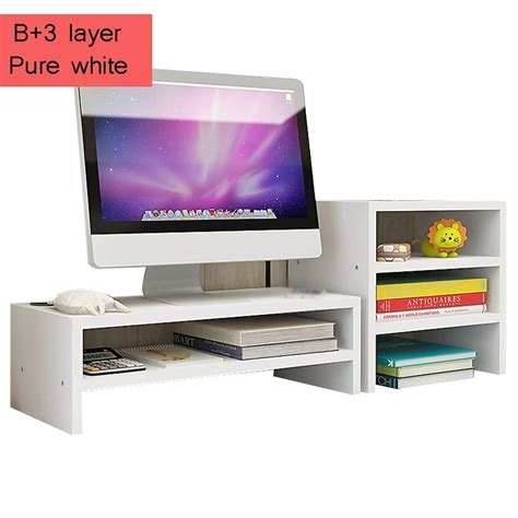 Buy Monitor stand computer screen shelf desktop compartment storage ...