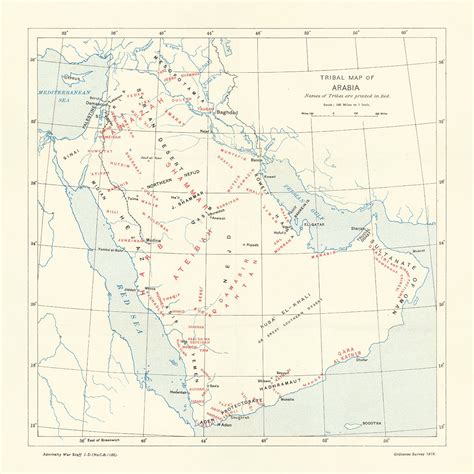 Old Tribe Map of Arabia, 1916: UAE, Iraqi & Saudi Tribes, Cities, Arab – The Unique Maps Co.