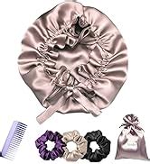 Buy Atrube Women's Silk Satin Hair Bonnet Reversible adjustable tie ...