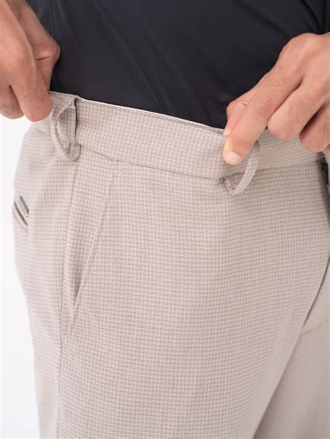 Buy Men Beige Slim Fit Stretchable Formal Trouser
