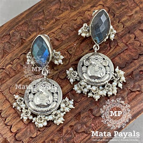 Lord Ganesha Oxidised Earring – Matapayals