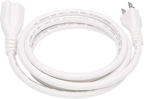 Amazon Basics 6-Foot Extension Cord - 13 Amps, 125V - White : Amazon.ca ...