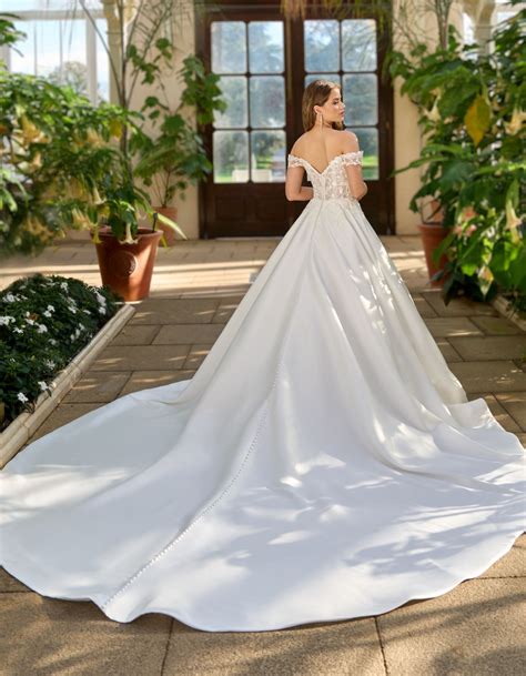 Beatrice a beaded mikado A-line with pockets | wed2b