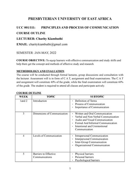 Image result for UCC Course Outline