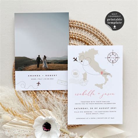 Italian Wedding Invitations Designs Italy Destination Wedding
