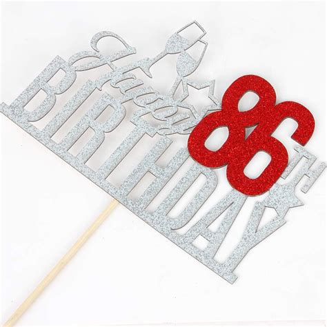 Buy Happy 86th Birthday Cake Topper - Eighty six-year-old Cake Topper ...