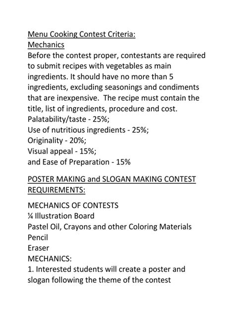 Image result for Cooking Contest Programme Sample