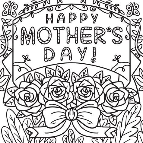 Happy Mothers Day Coloring Page for Kids 15656382 Vector Art at Vecteezy