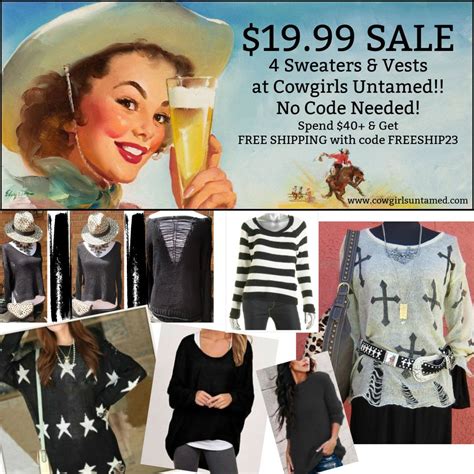 FALL SWEATER SALE EXTENDED! $19 WOMENS FASHION SWEATER SALE at COWGIRLS ...