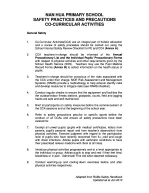 Fillable Online nanhuapri moe edu NAN HUA PRIMARY SCHOOL SAFETY ...