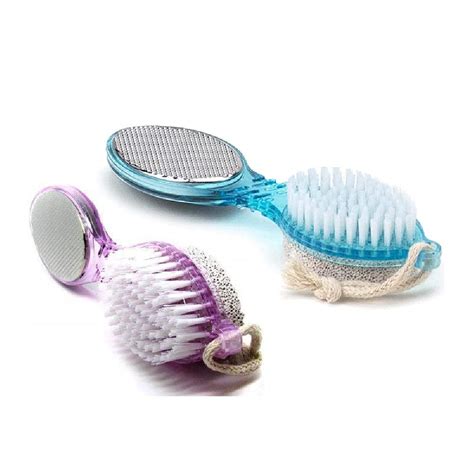 4 In 1 Foot Tool Kit Pedicure Brush, Pumice Stone, Scrubber & File For ...