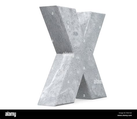 Concrete Capital Letter - X isolated on white background . 3D render Illustration Stock Photo ...
