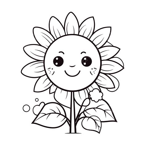 Sunflower Cartoon Outline at Derek Spencer blog