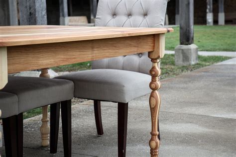 Narrow Hickory Farmhouse Dining Table with Turned Legs | Hazel Oak Farms