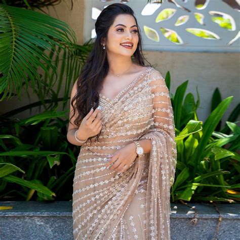 Fancy Border Sequence Work Beige Color Net Saree – Vastra Shop