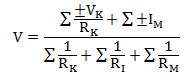 The common voltage across parallel branches with different voltage sou ...