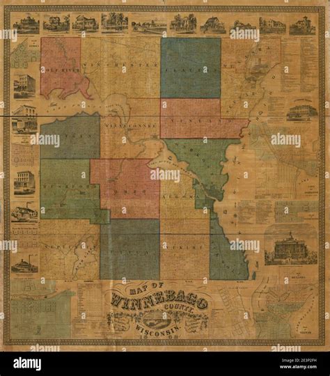Map of Winnebago County, Wisconsin Stock Photo - Alamy