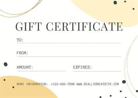 Free Blank Gift Certificate Template