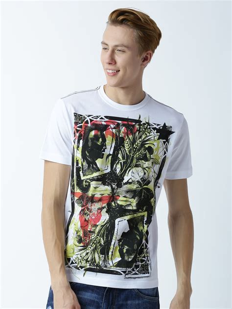 Huetrap Mens Printed White Short Sleeve Round Neck Fairtrade T-Shirt ...