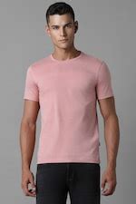 Buy Men Pink Solid Crew Neck T-shirt Online - 39680935 | Louis Philippe