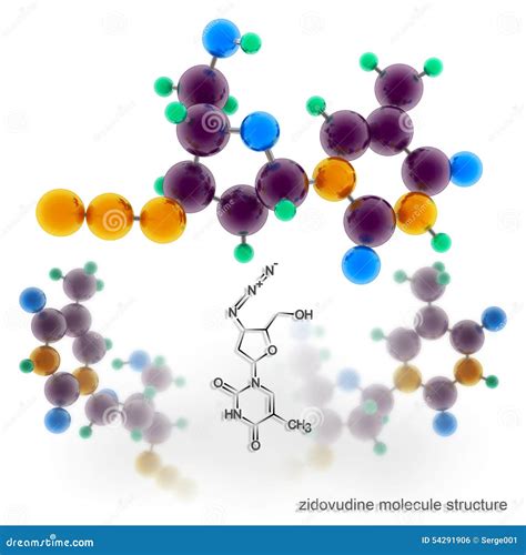 Zidovudine (Azidothymidine, Retrovir) Molecule Structure Stock Illustration - Illustration of ...