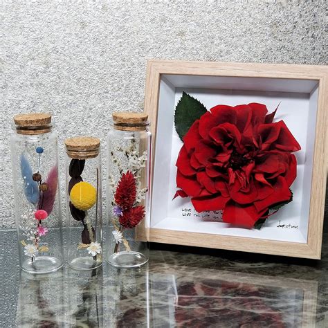 T-Box Handmade Preserved Real Flowers in Glass Bottle - India | Ubuy