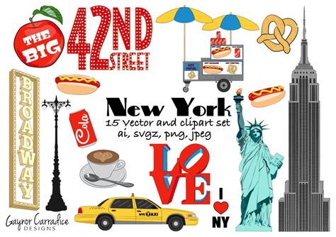 New York clipart NY clip art City graphics big apple vectors planner ...