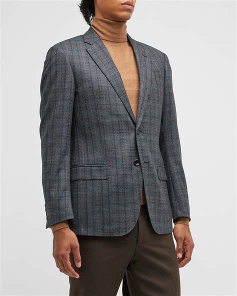 Emporio Armani Men's Screen Plaid Sport Coat | Neiman Marcus