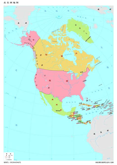 北美洲地图三全图，北美洲地图三高清版下载 - 8264户外8264.com