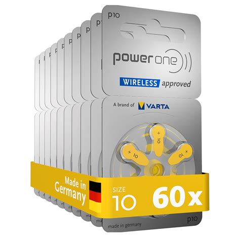 Power One Size 10 Zinc Air Hearing Aid Batteries (60 batteries ...