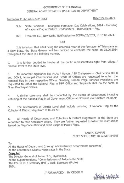 Telangana Formation Day Celebrations, 2024 - Unfurling of National Flag ...