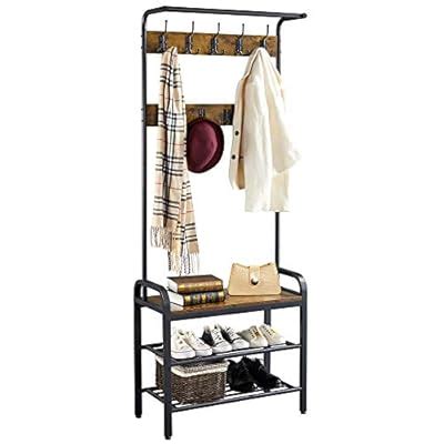 Yaheetech Industrial Hall Tree Coat Rack Shoe Bench India | Ubuy