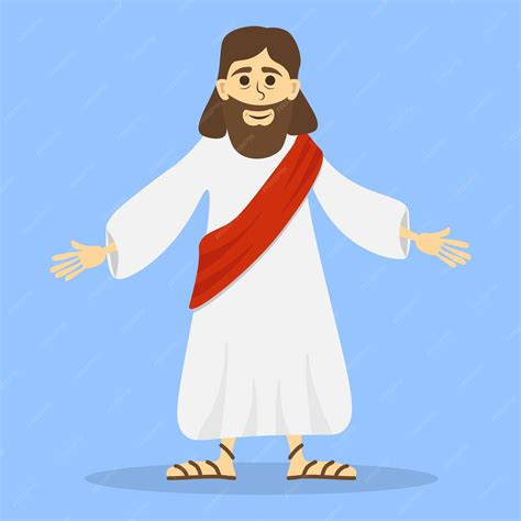 Premium Vector | Jesus christ in cute cartoon style christian bible for kids vector illustration - illustration of faith in the bible